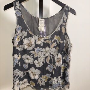 Vintage Armani Collezioni Floral Camisole in Gray and Blue